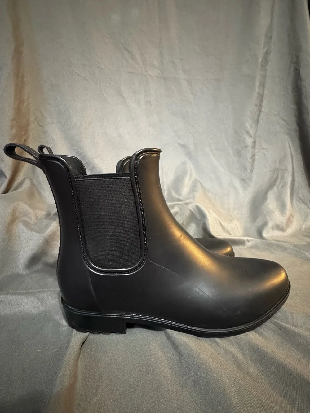 Women’s Black Chelsea Rain Boots - Slip-On Waterproof Ankle Boots